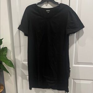 ORIGINAL Nicole Miller Linen Black Short Sleeve Dress